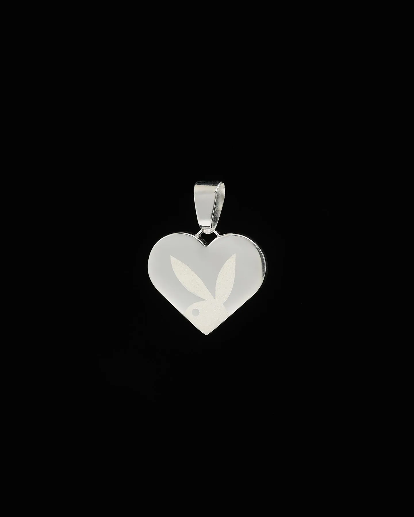 Playboy By House Of Auric Playboy Heart Pendant Sterling Silver