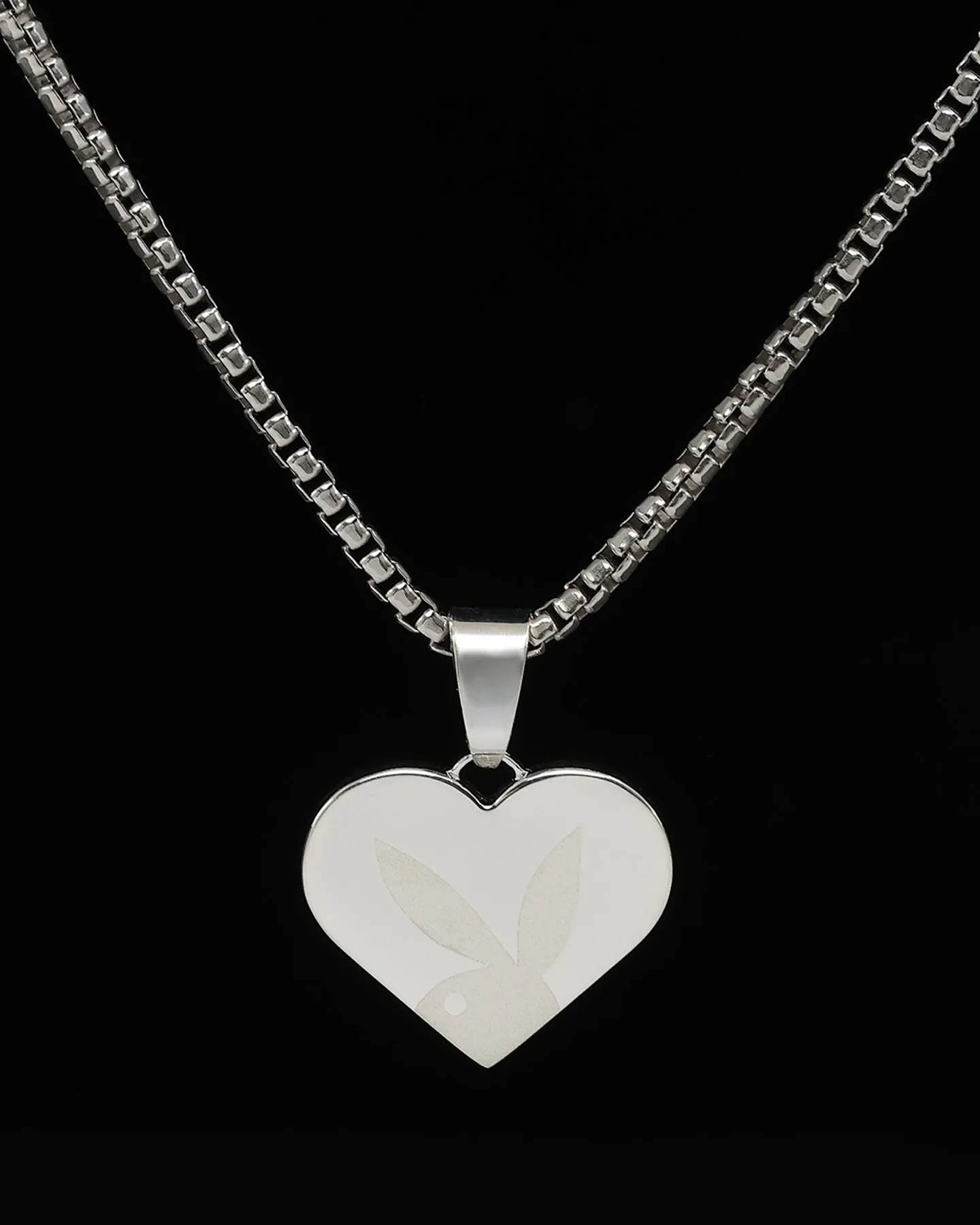 Playboy By House Of Auric Playboy Heart Pendant Sterling Silver