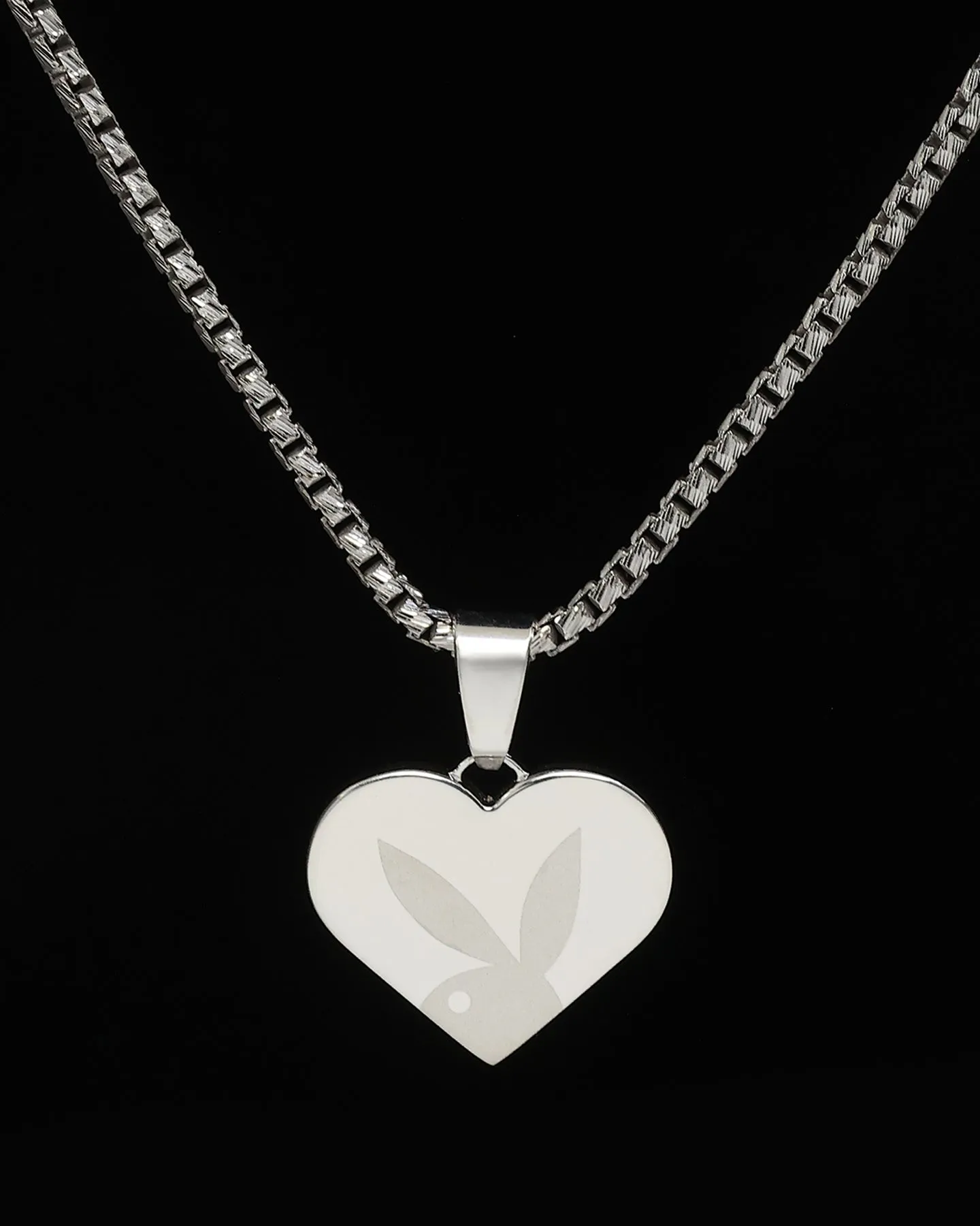 Playboy By House Of Auric Playboy Heart Pendant Sterling Silver