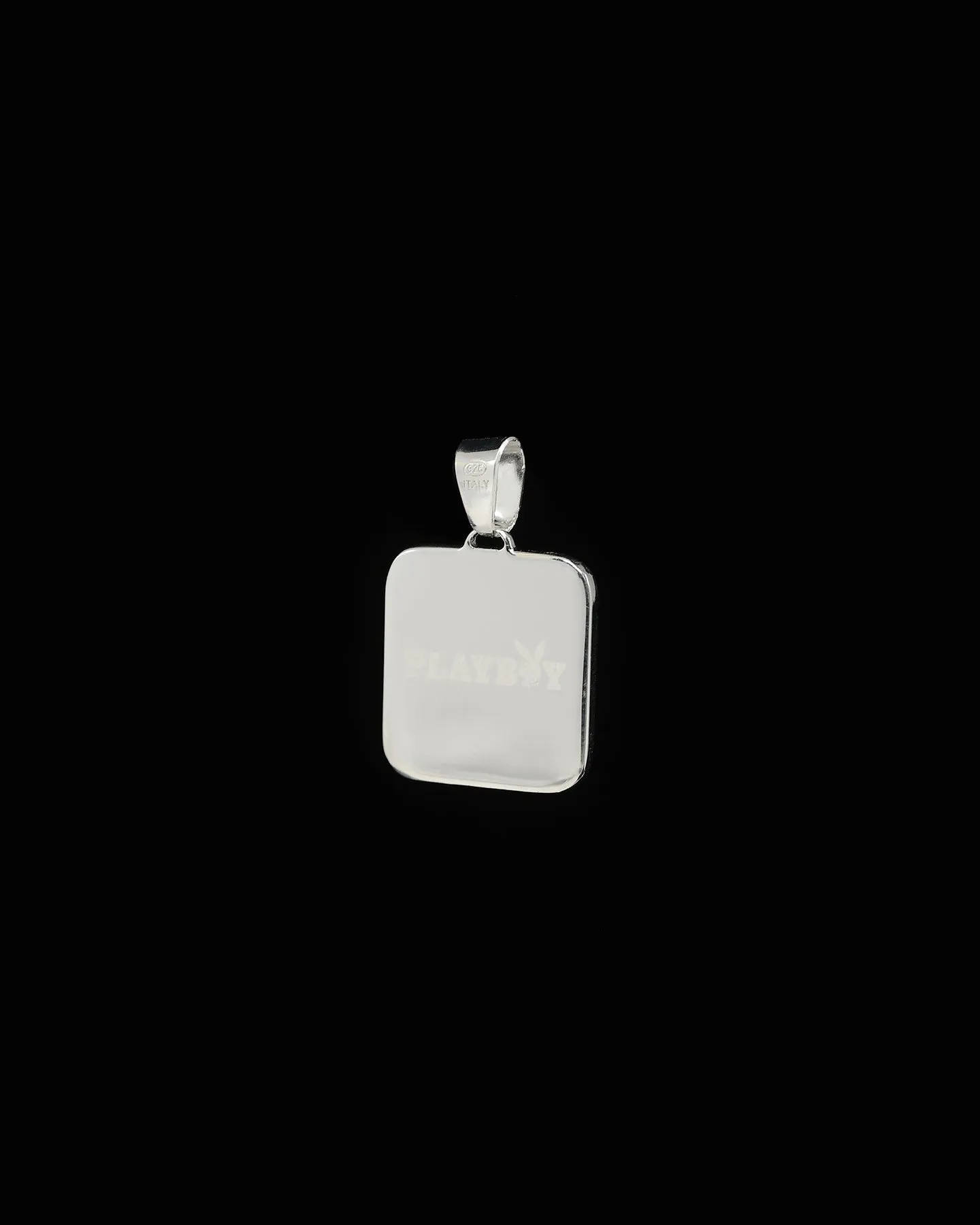 Playboy By House Of Auric Playboy Square Pendant Sterling Silver
