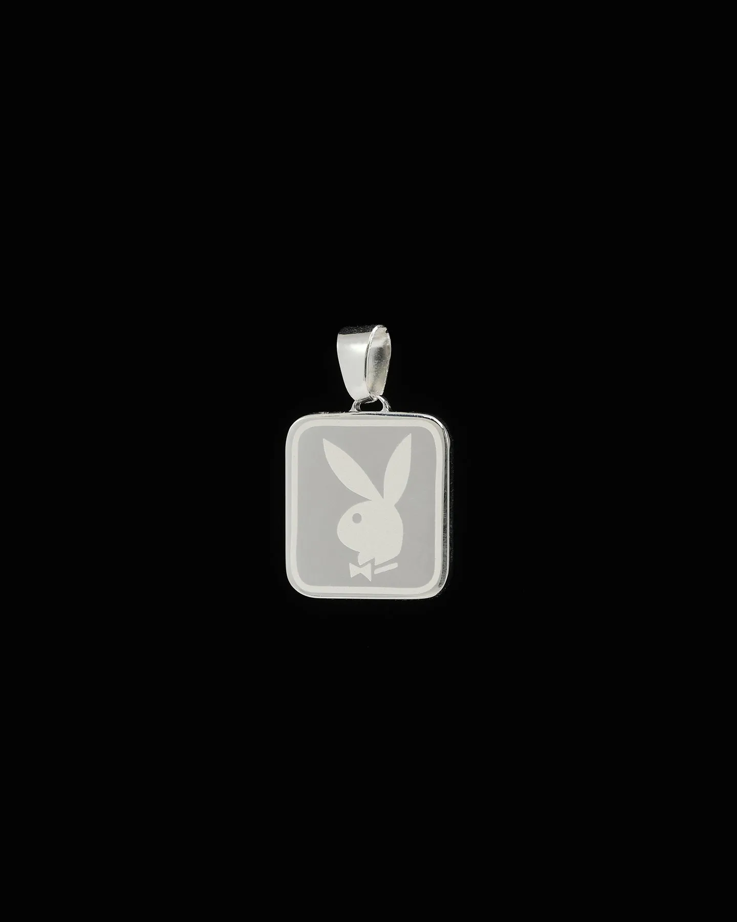 Playboy By House Of Auric Playboy Square Pendant Sterling Silver