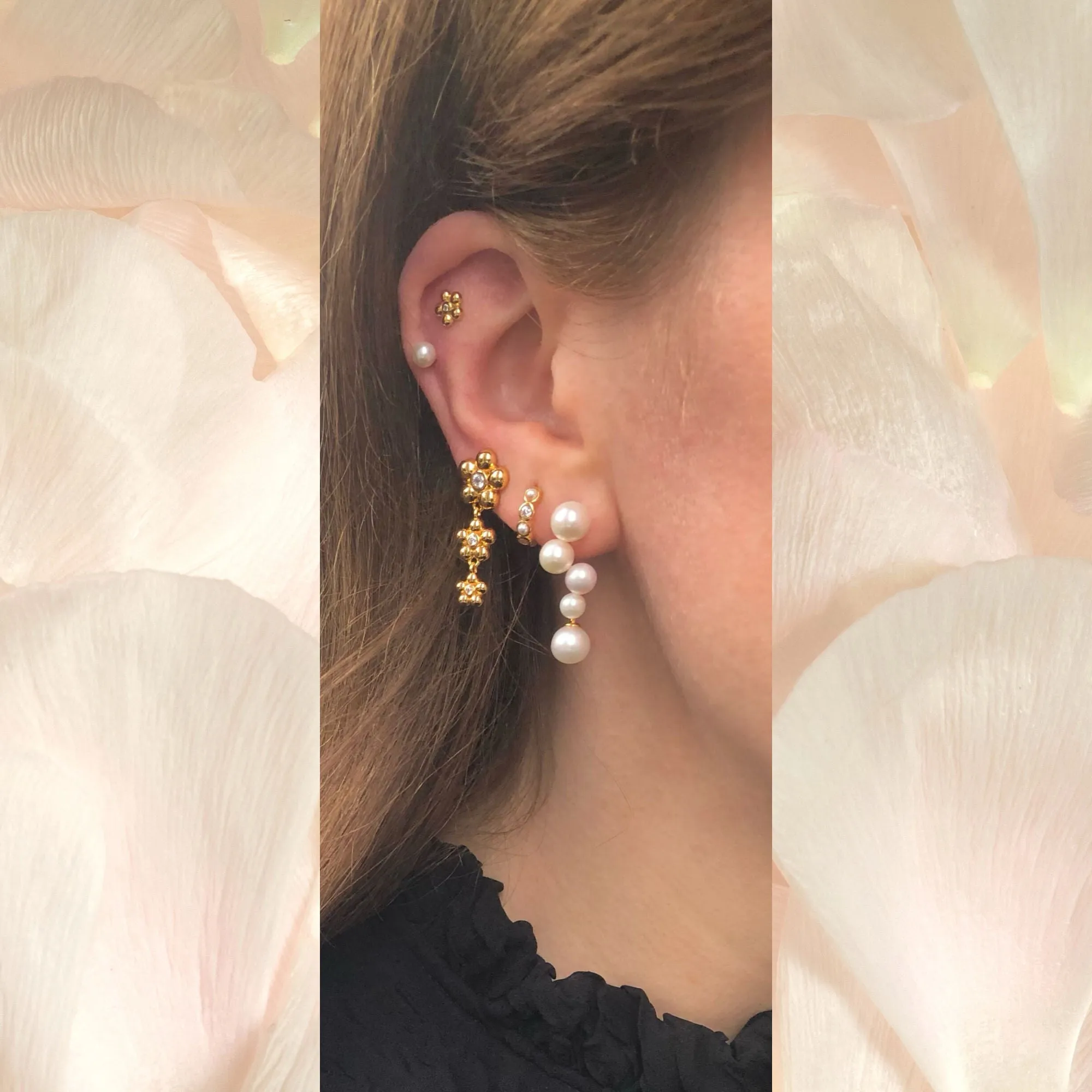 Polly Petite 18K Gold Plated Stud w. Zirconia