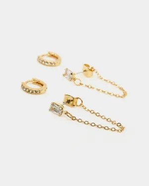 Raising Hell Women's Ear Cuff Baquette Iced Gold
