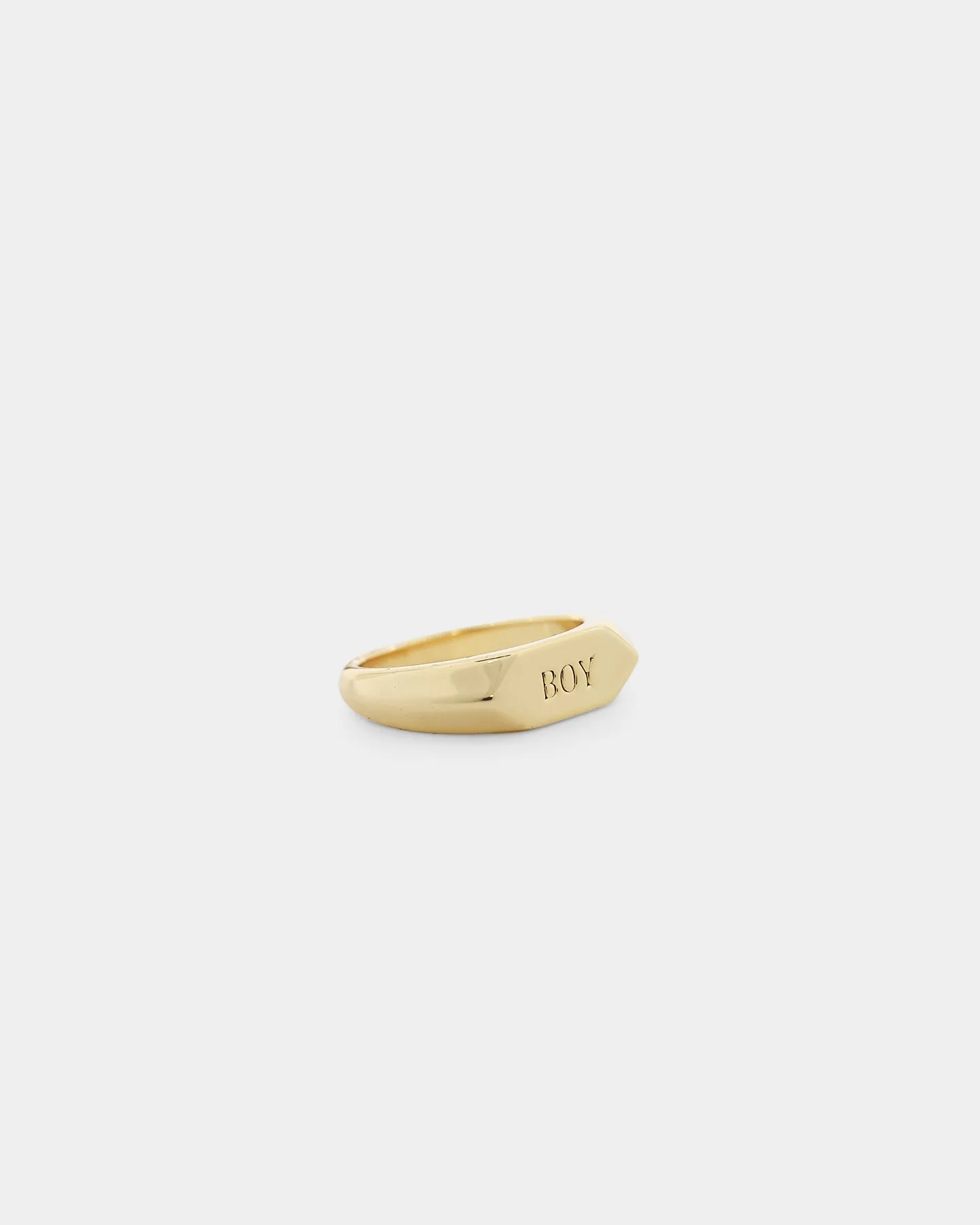 Raising Hell Women's Text Boy Ring Gold