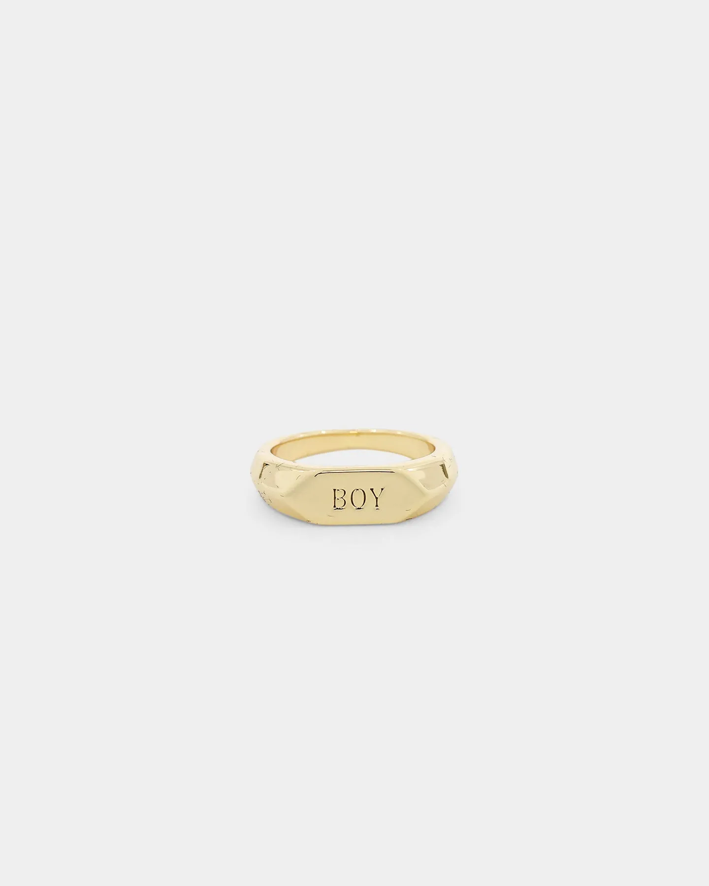 Raising Hell Women's Text Boy Ring Gold