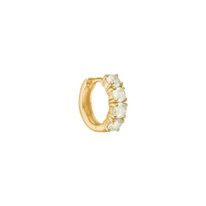 Reef small 18K Gold Plated Hoop w. Prasiolite