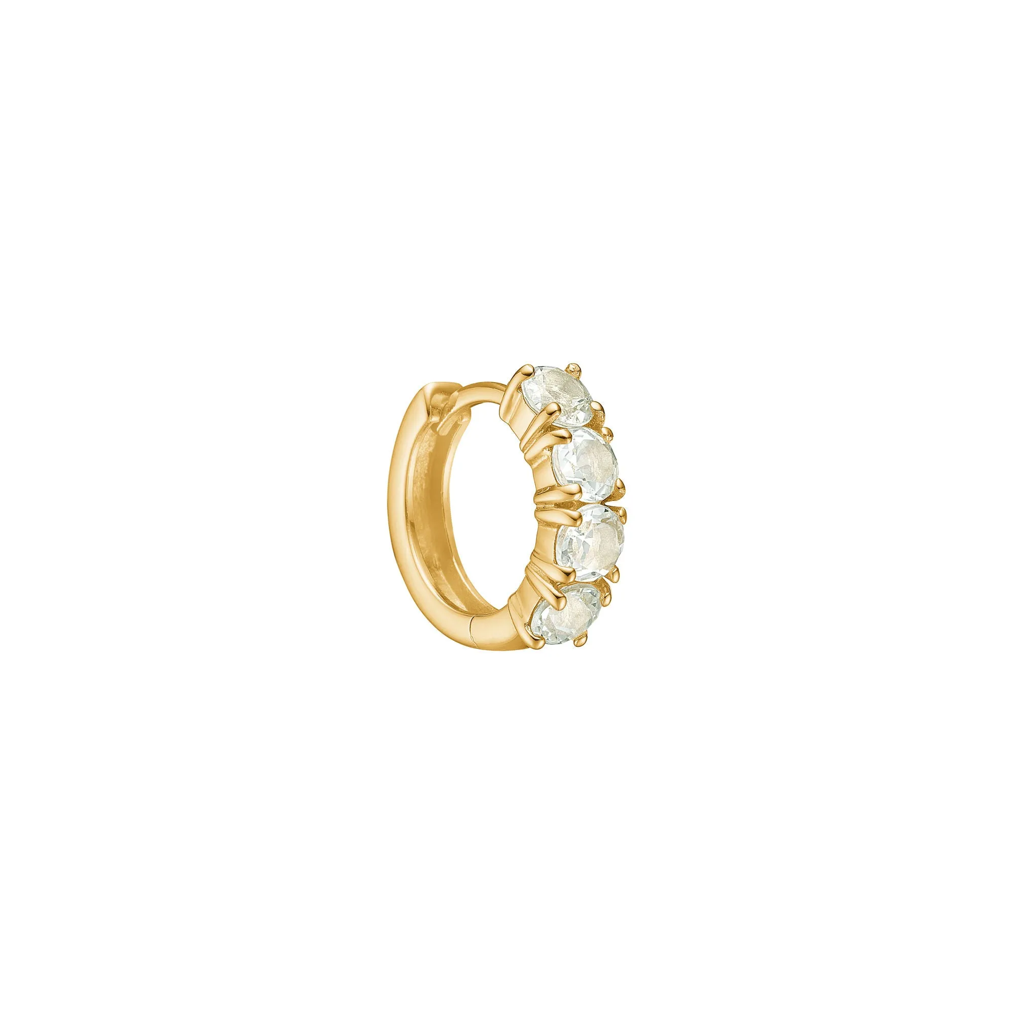 Reef small 18K Gold Plated Hoop w. Prasiolite