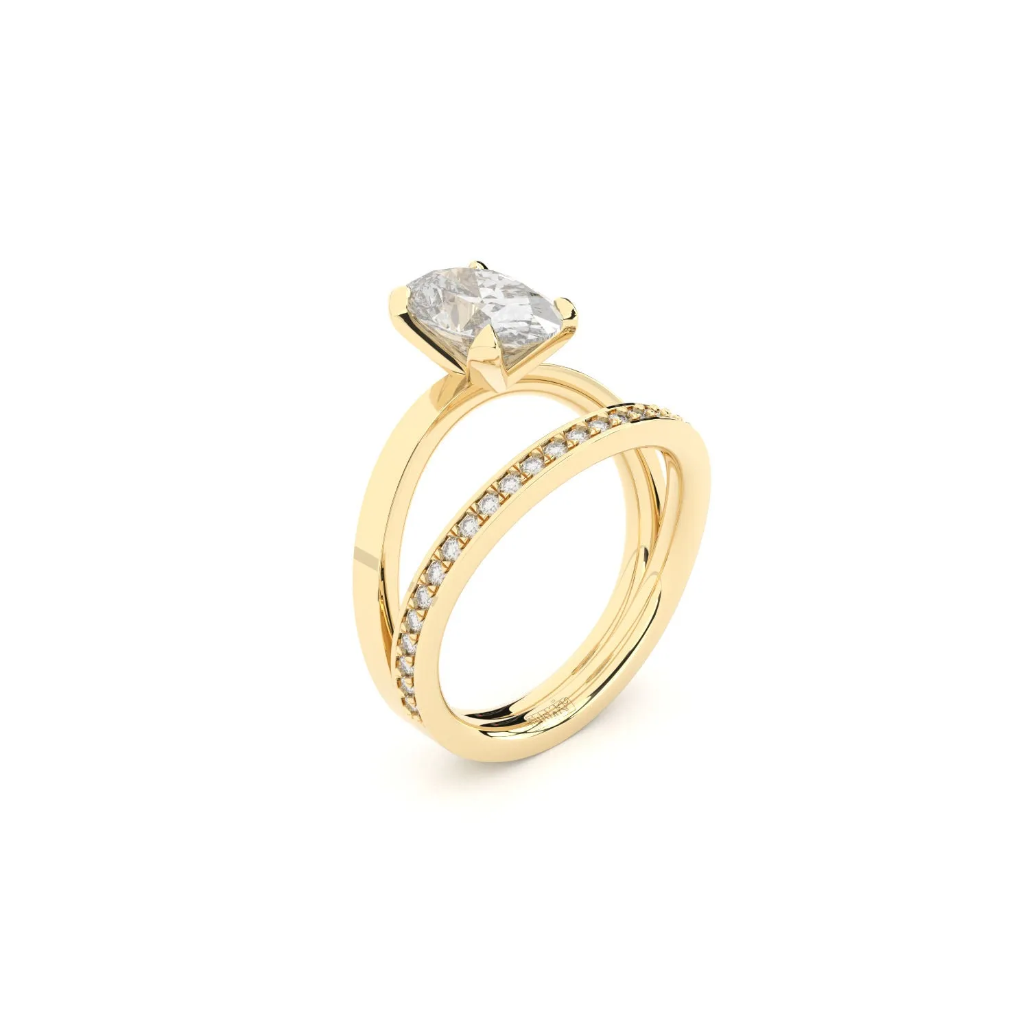 Reflection 18K Gold Ring w. Lab-Grown Diamonds