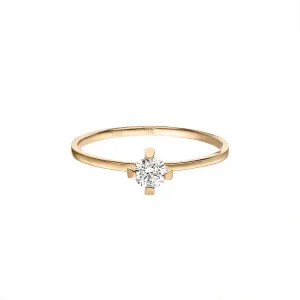 ReMind medium Solitaire 18K Gold Ring w. Lab-Grown Diamond