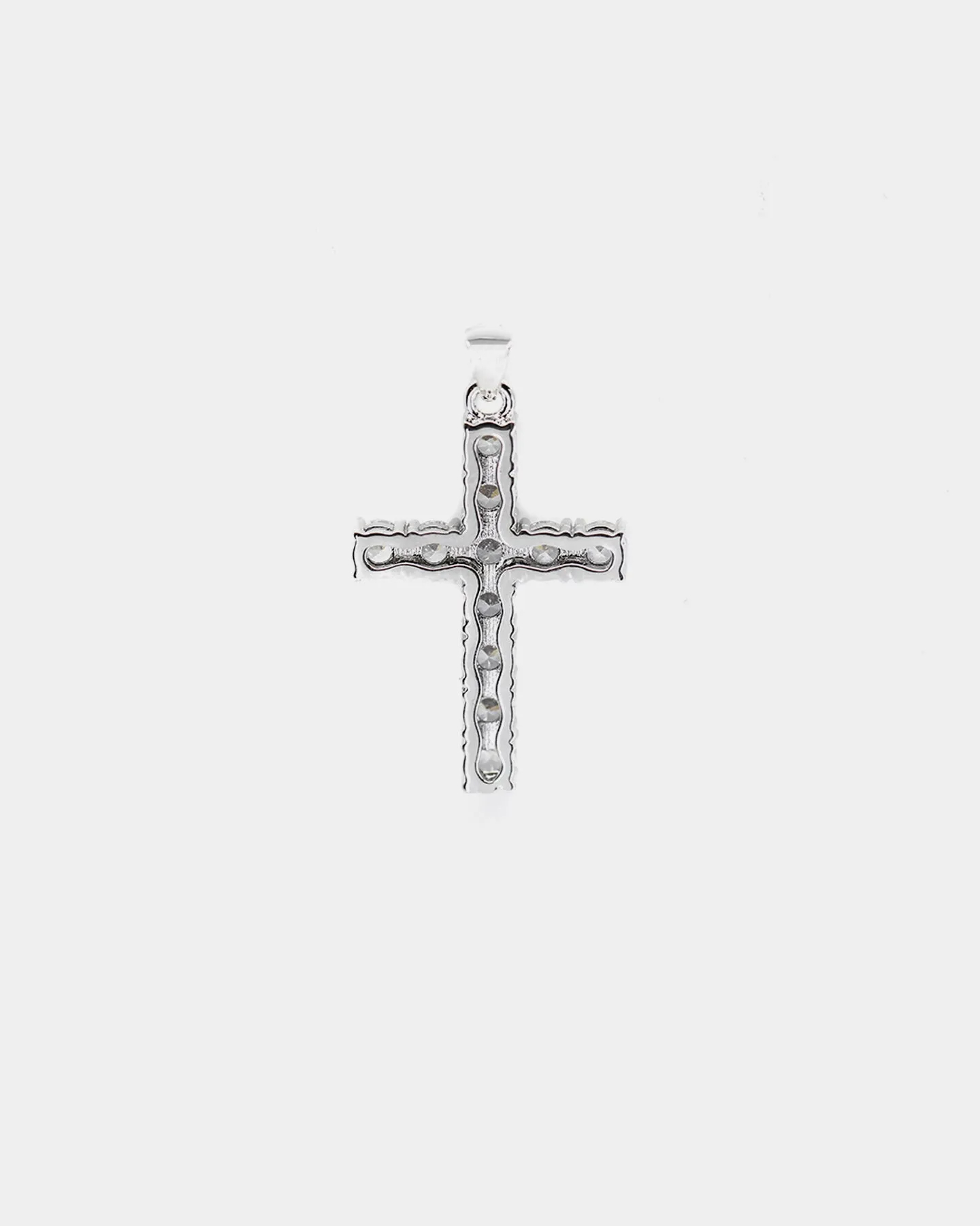 Saint Morta Iced Cross Pendant White Gold