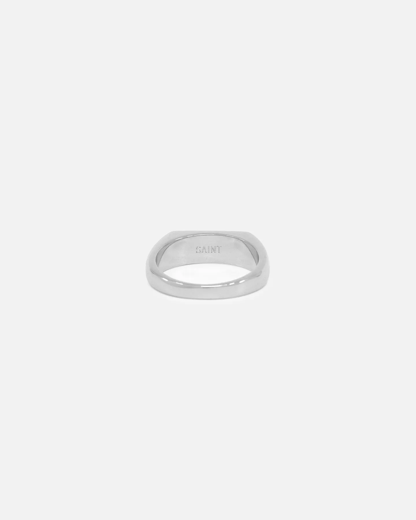 Saint Morta Iced Stars Signet Ring White Gold