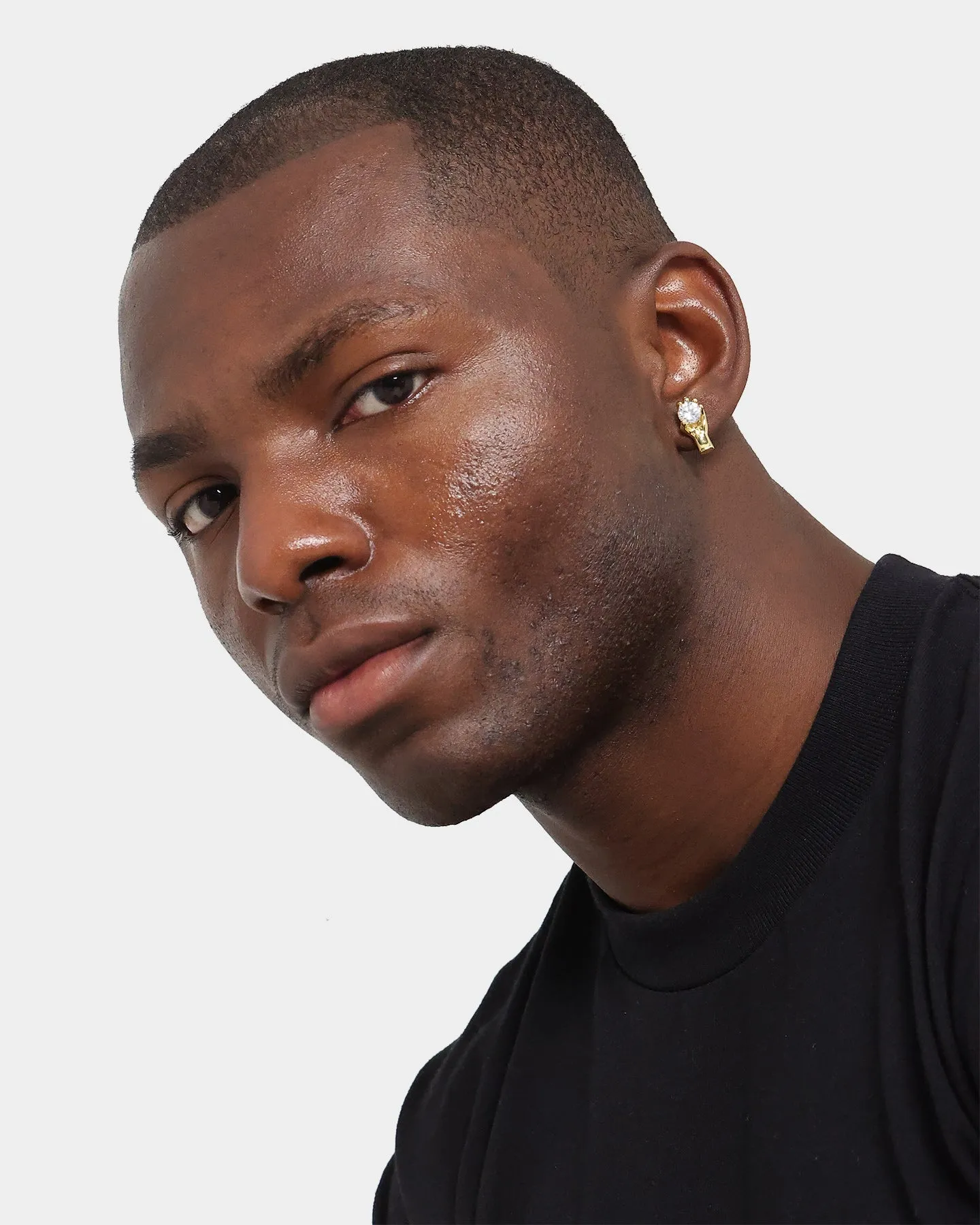 Saint Morta In His Hand Earrings Gold/Iced Gold