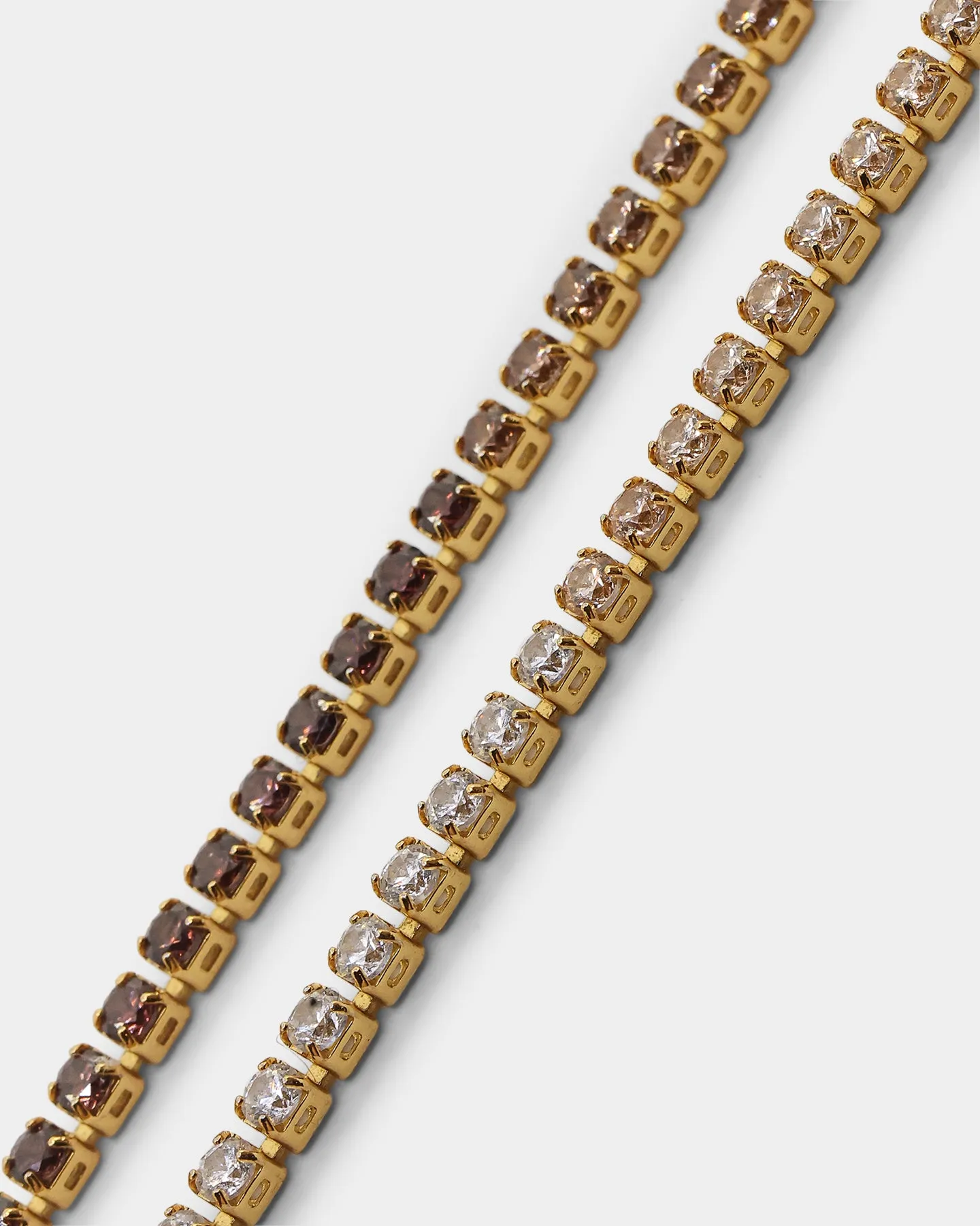 Saint Morta Micro Coloured Tennis Bracelet Gold/Brown