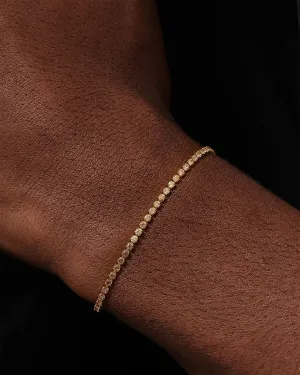 Saint Morta Micro Coloured Tennis Bracelet Gold/Brown