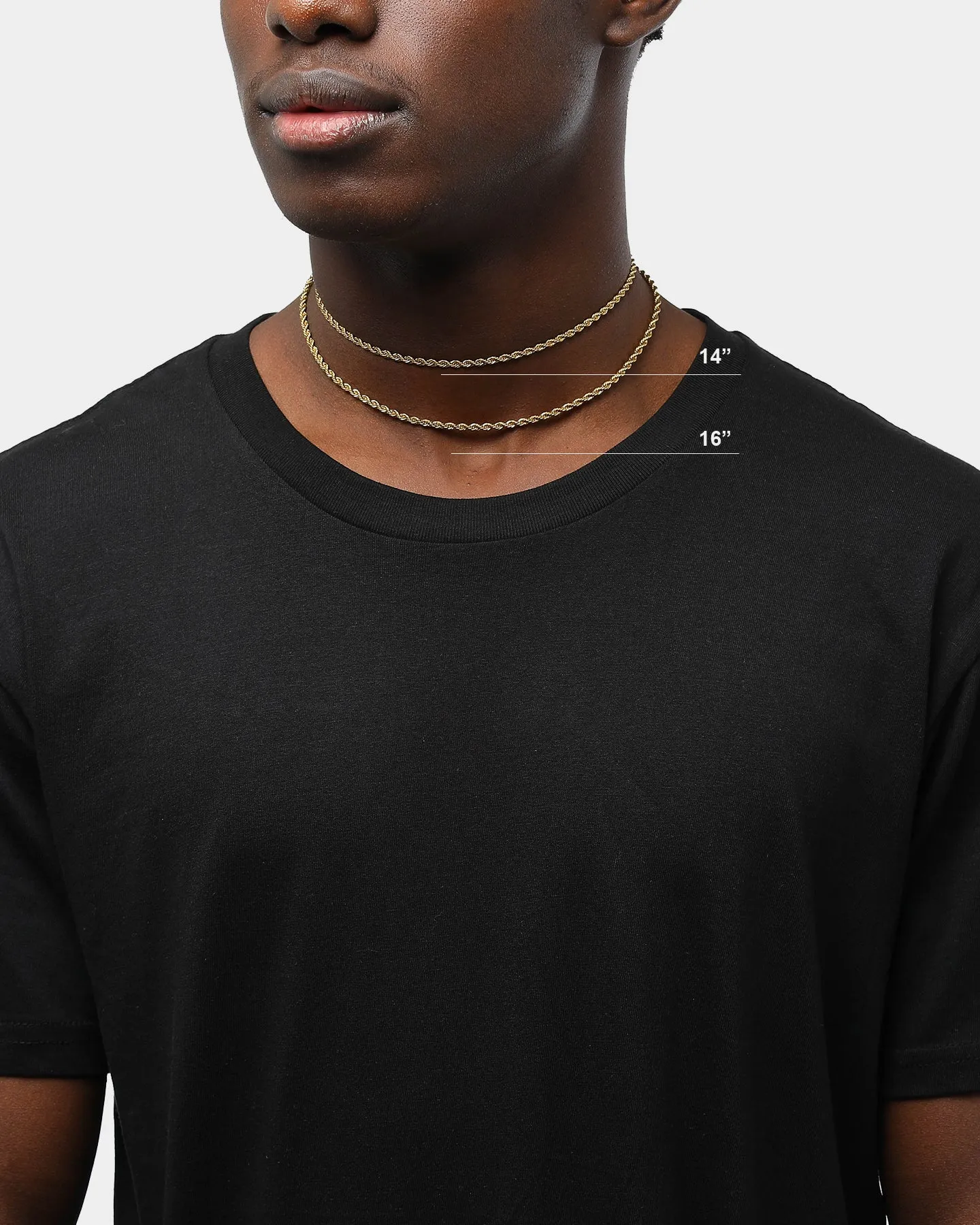 Saint Morta Unisex 14" 3mmRope Choker Chain Gold