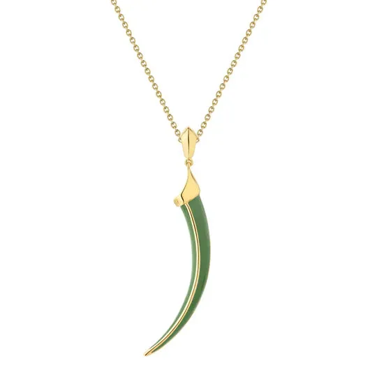 Shaun Leane Sabre Solis 18ct Yellow Gold Vermeil Sterling Silver Leaf Ceramic Necklace