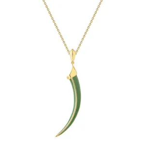 Shaun Leane Sabre Solis 18ct Yellow Gold Vermeil Sterling Silver Leaf Ceramic Necklace