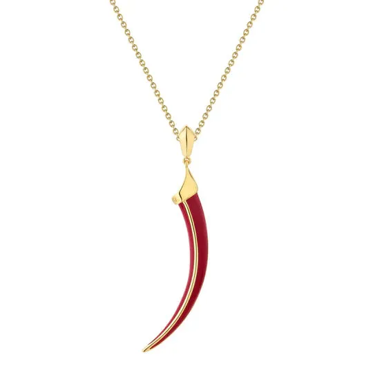 Shaun Leane Sabre Solis 18ct Yellow Gold Vermeil Sterling Silver Sienna Ceramic Necklace