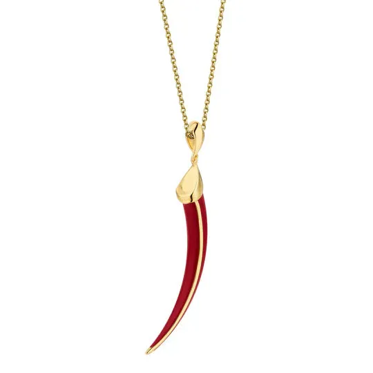 Shaun Leane Sabre Solis 18ct Yellow Gold Vermeil Sterling Silver Sienna Ceramic Necklace