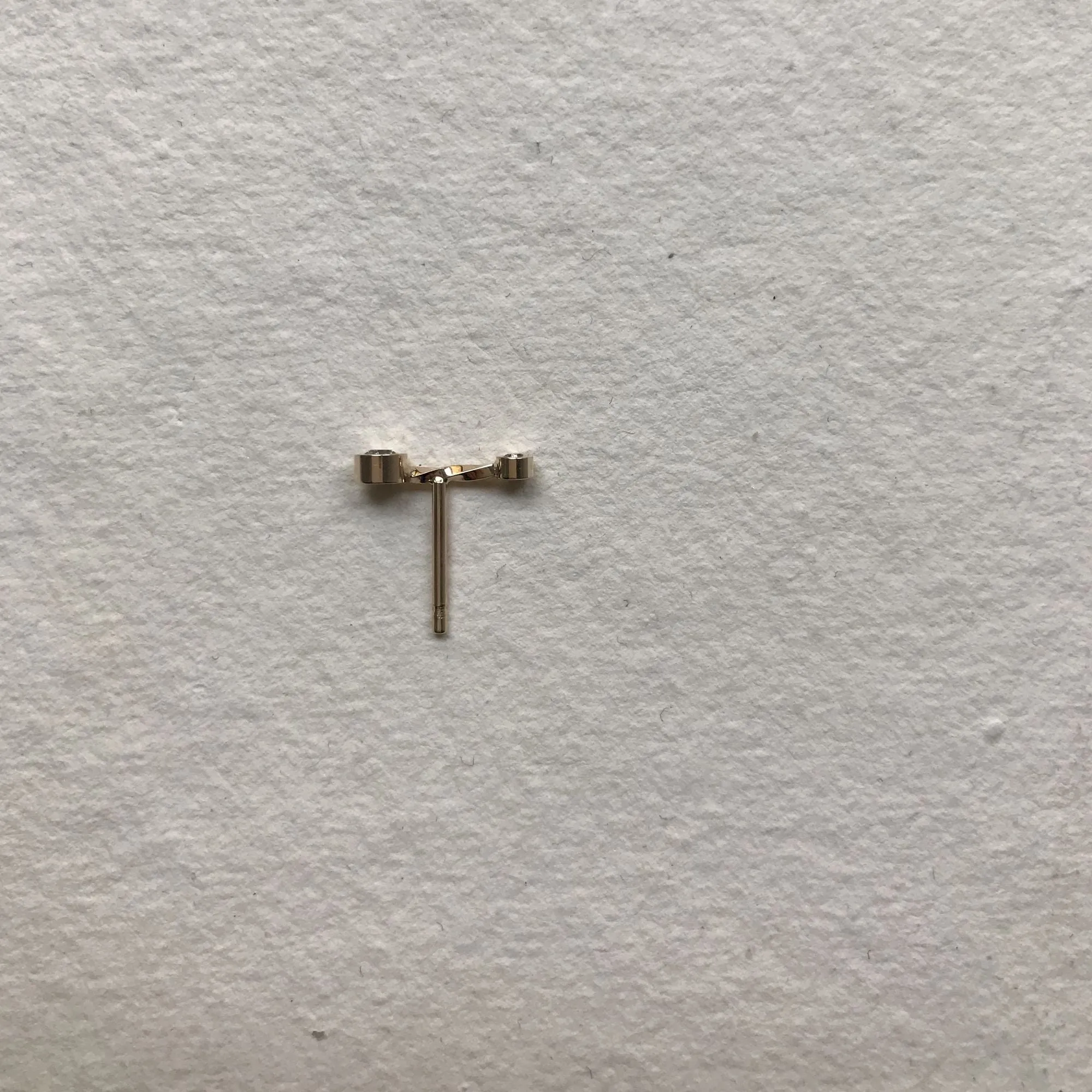 SHOOTING STAR 14K Gold Stud w. Diamond & Sapphire