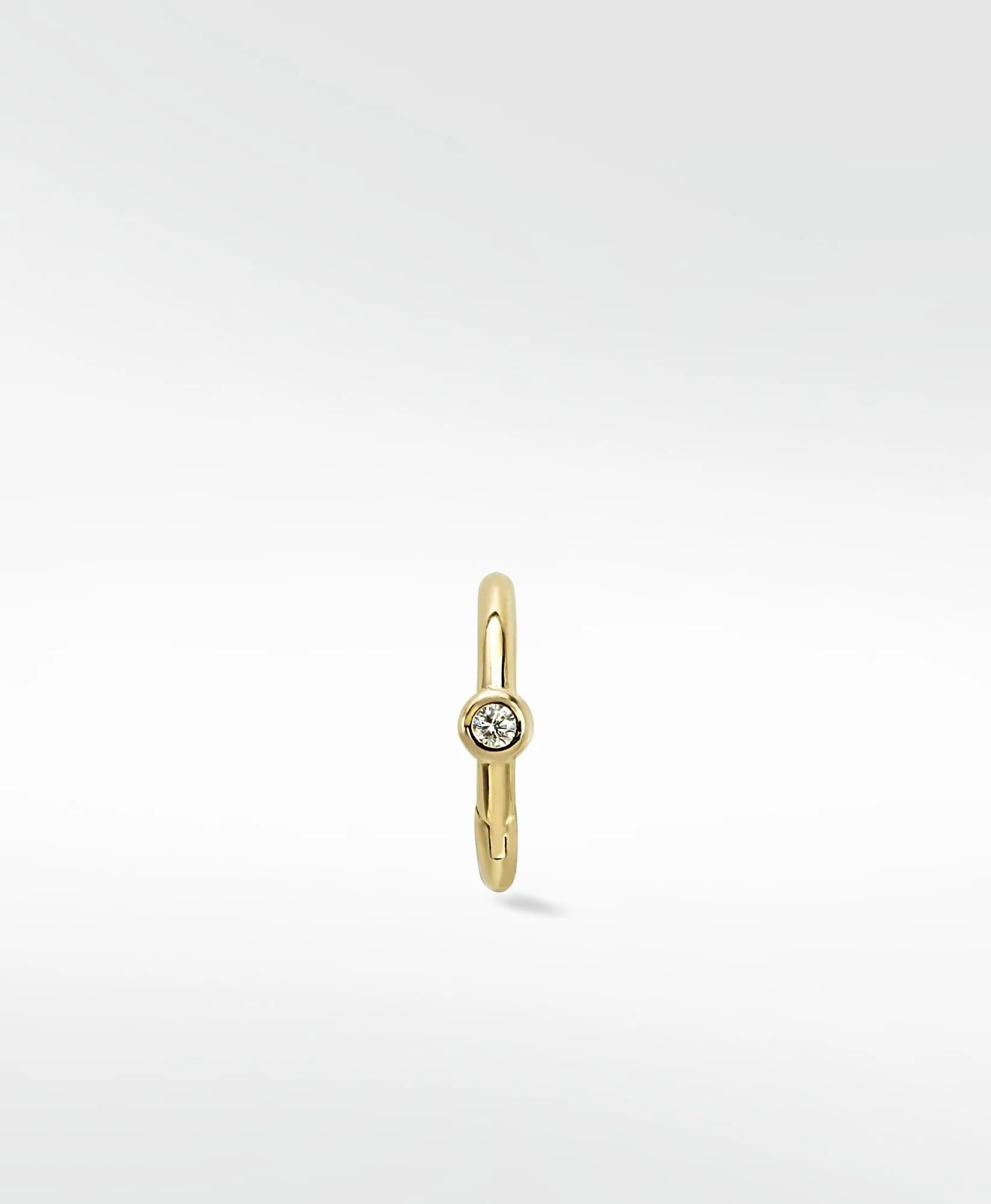 Simple Solitaire 14K Gold Hoop w. Lab-Grown Diamond