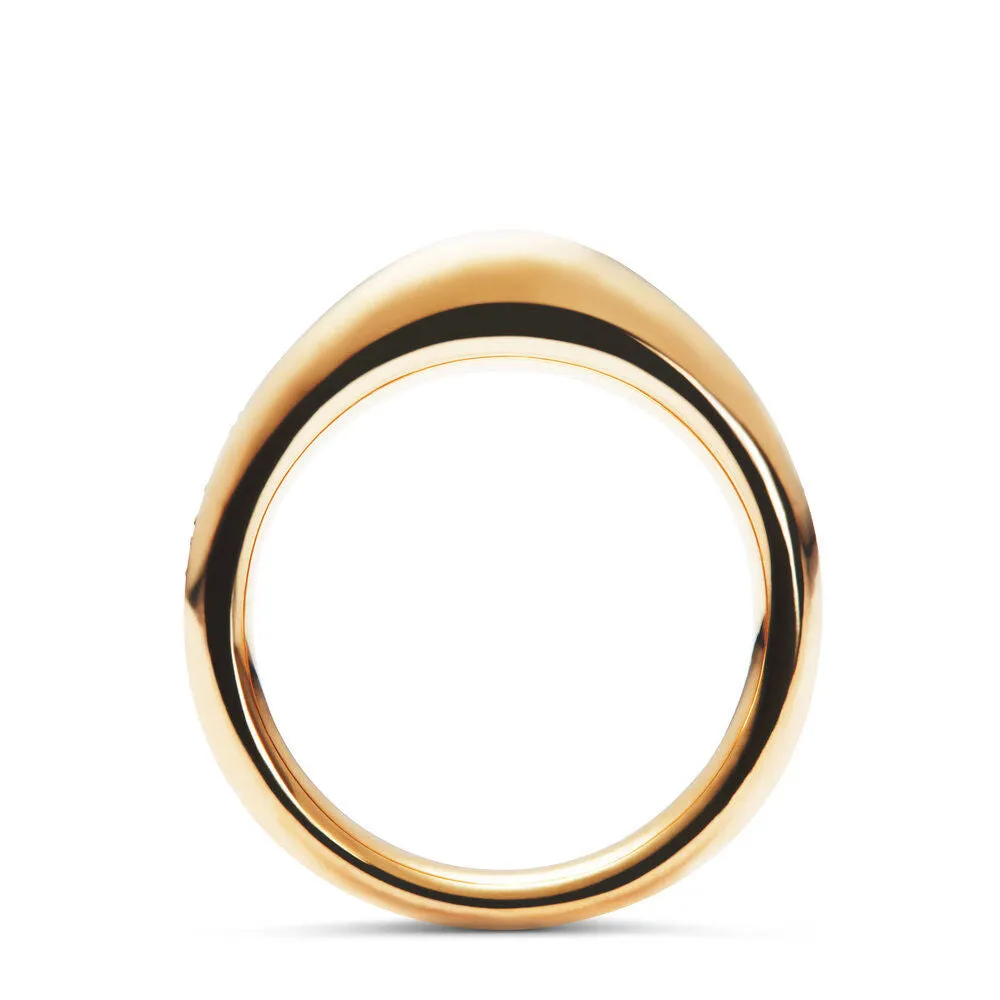 Single Pave 18K Gold Ring w. Diamonds