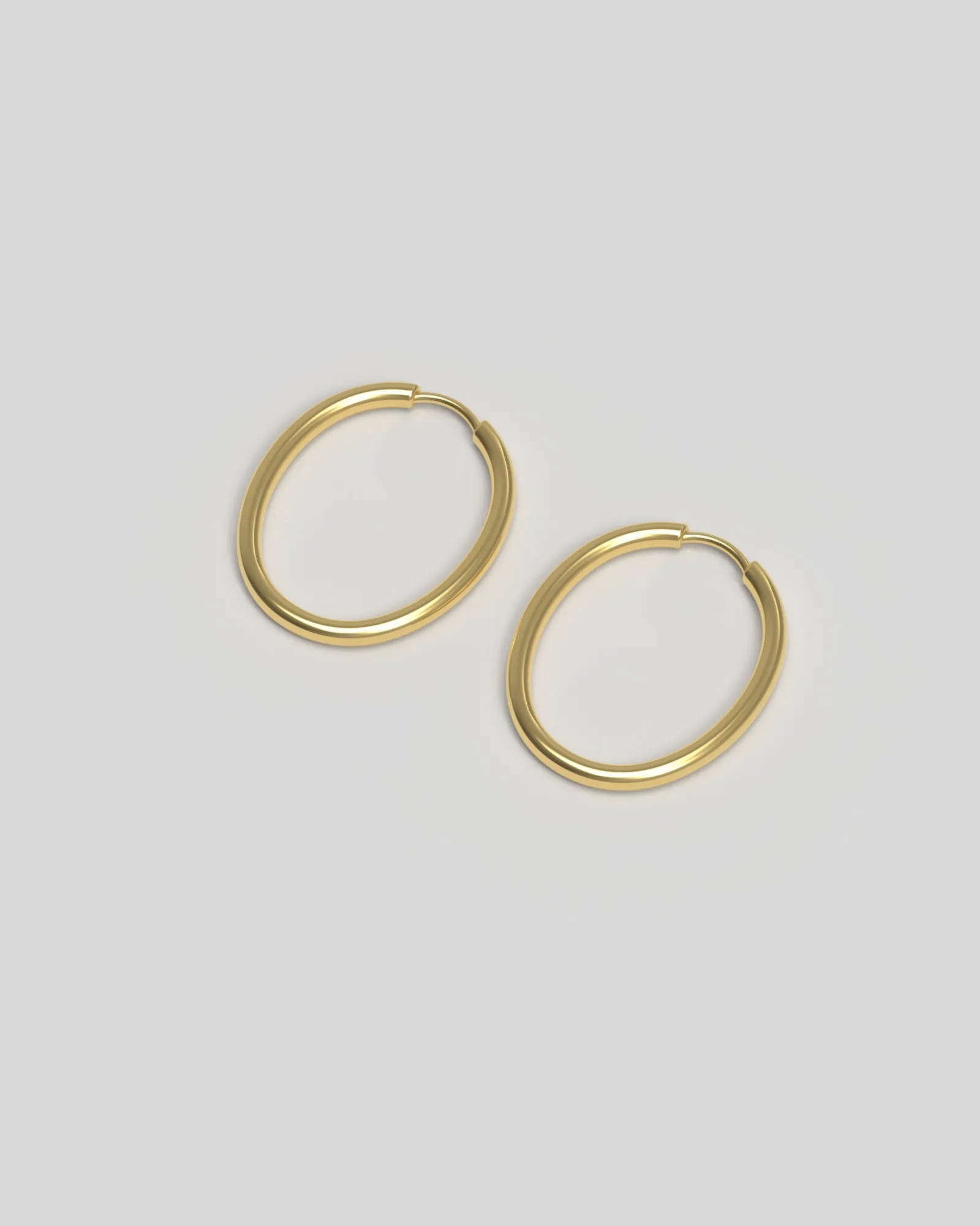 Slim Large 18K Gold Hoops