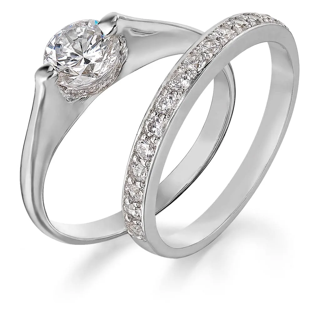 Solitaire Eternity Ring Set