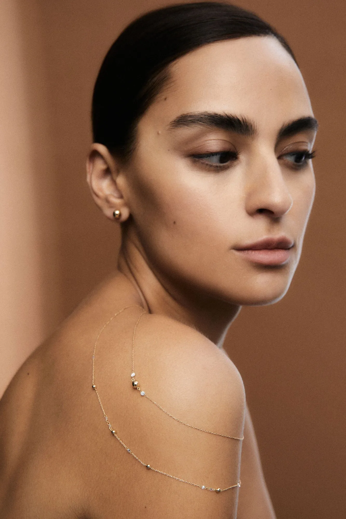 Solitaire Nude 18K Rosegold Earrings
