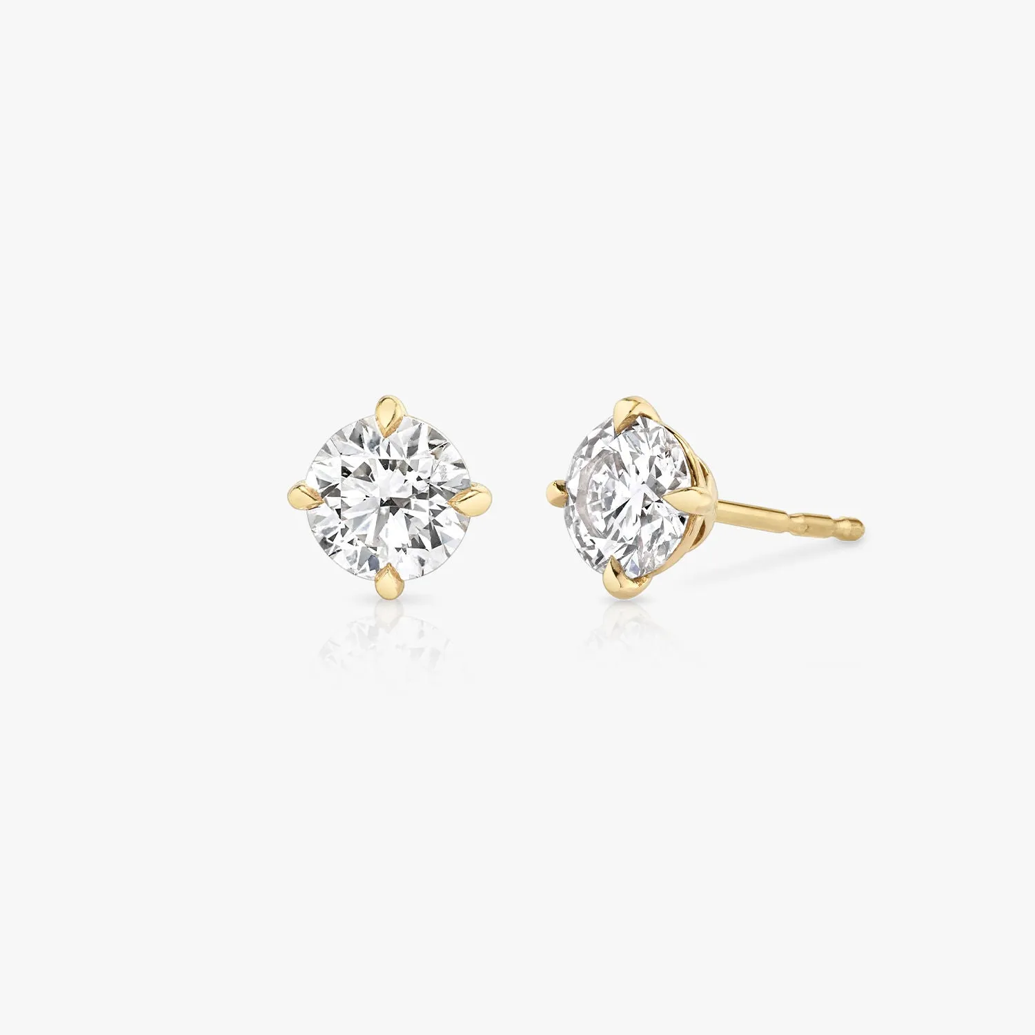 Solitaire Round Brilliant 14K Whitegold Studs w. Lab-Grown Diamonds