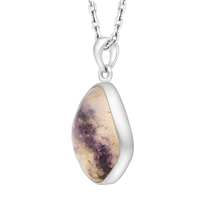 Sterling Silver Blue John Abstract Oval Necklace D