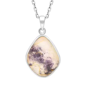 Sterling Silver Blue John Abstract Oval Necklace D