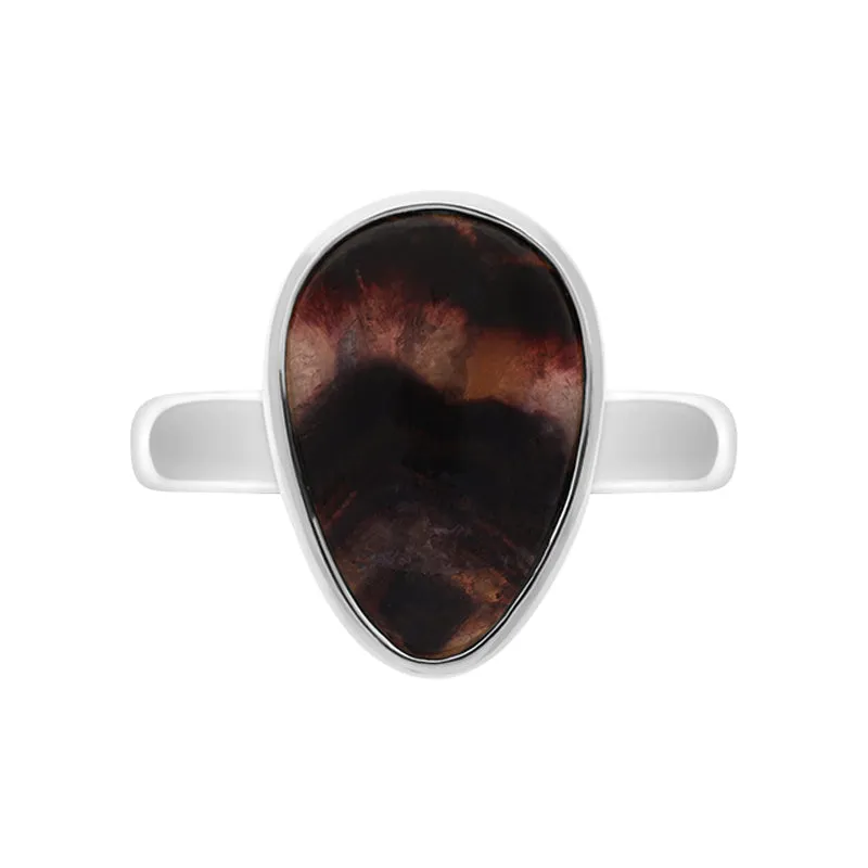 Sterling Silver Blue John Pear Ring D