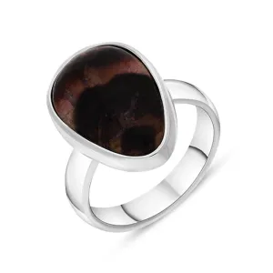 Sterling Silver Blue John Pear Ring D