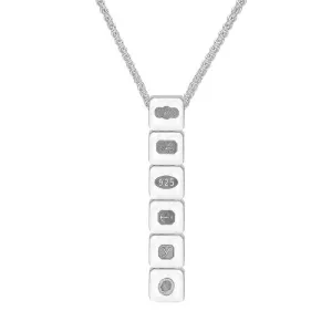 Sterling Silver King's Coronation Hallmark Cushion Disc Pendant Necklace D