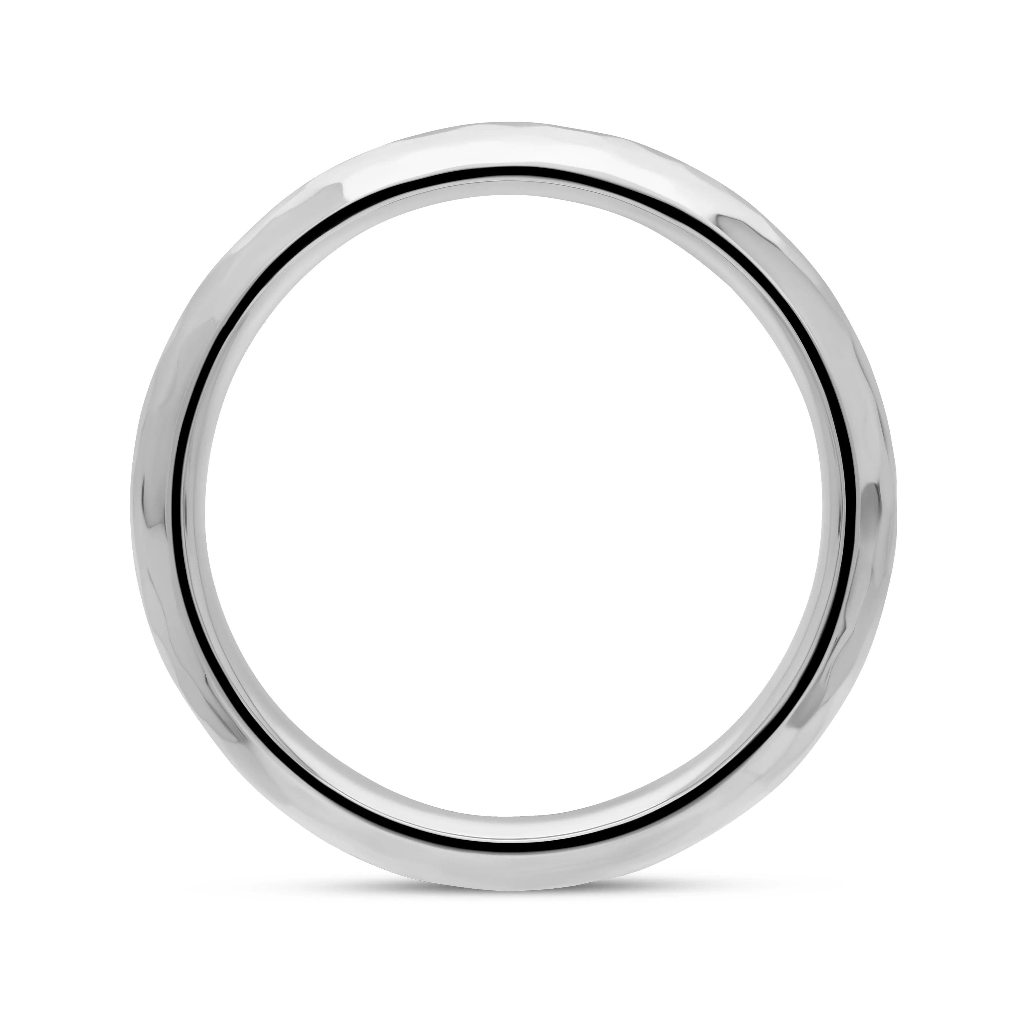 Sterling Silver King's Coronation Hallmark Hammered 6mm Ring D