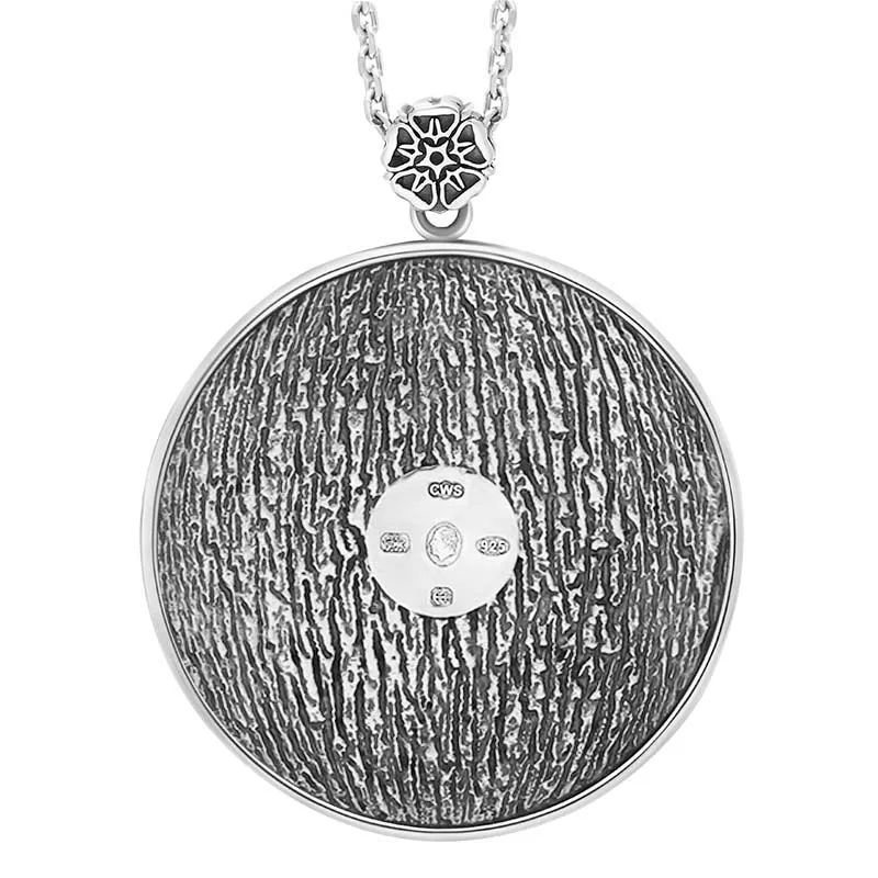 Sterling Silver King's Coronation Hallmark Round Emblem Necklace D