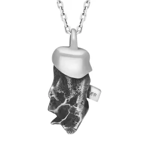 Sterling Silver Meteorite Large Unique Necklace D