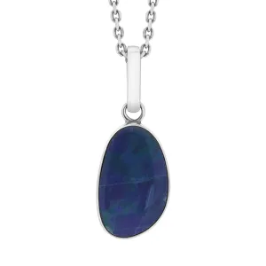 Sterling Silver Opal Doublet Abstract Necklace D