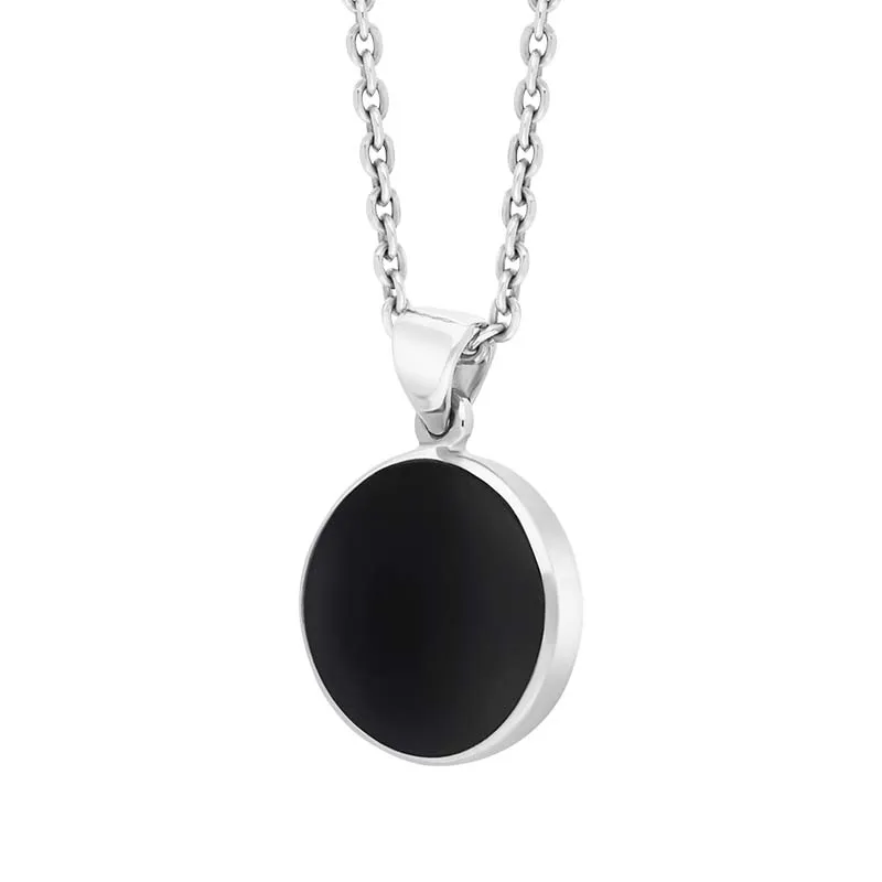 Sterling Silver Whitby Jet Plain Round Necklace