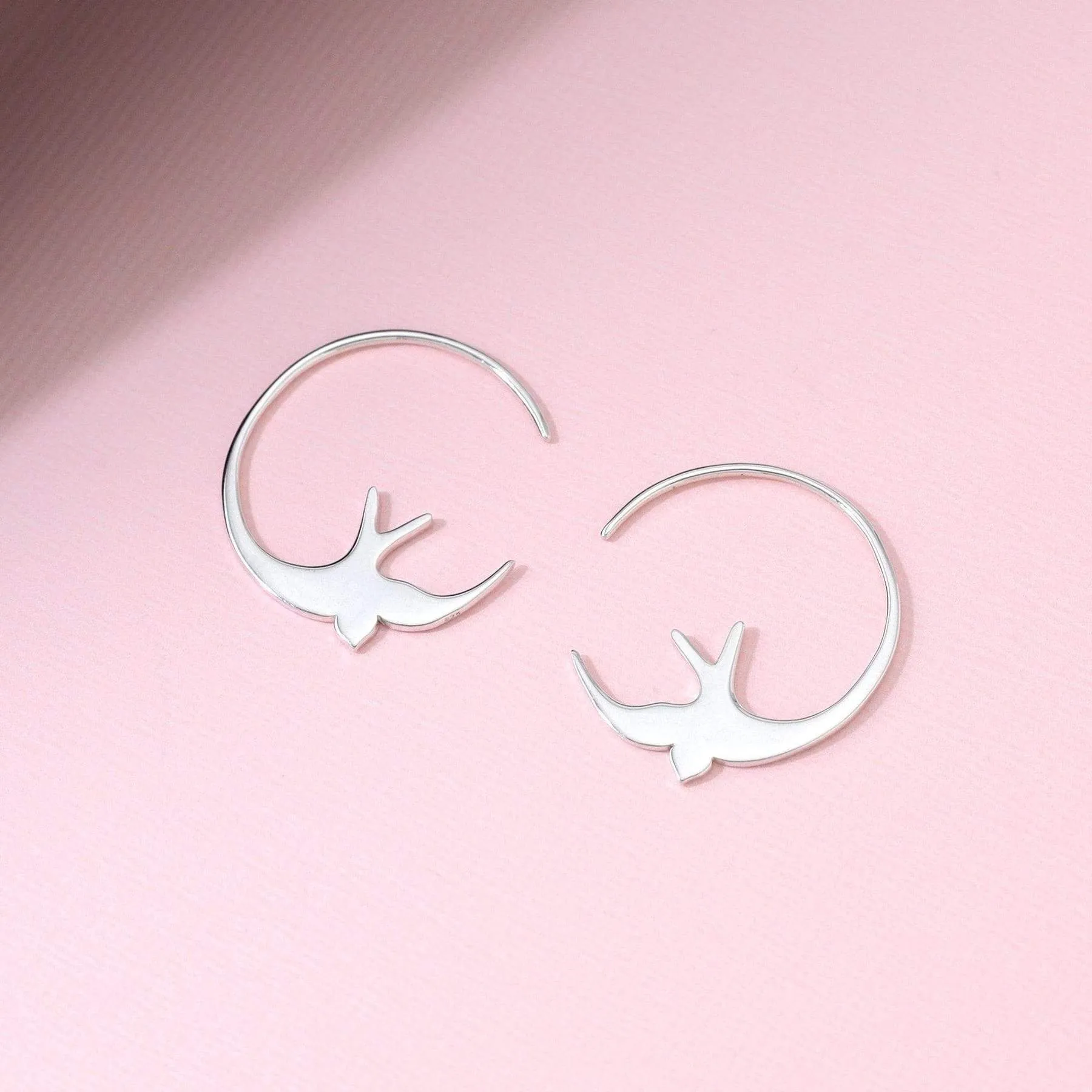 Swallow Cutout Hoop Earrings