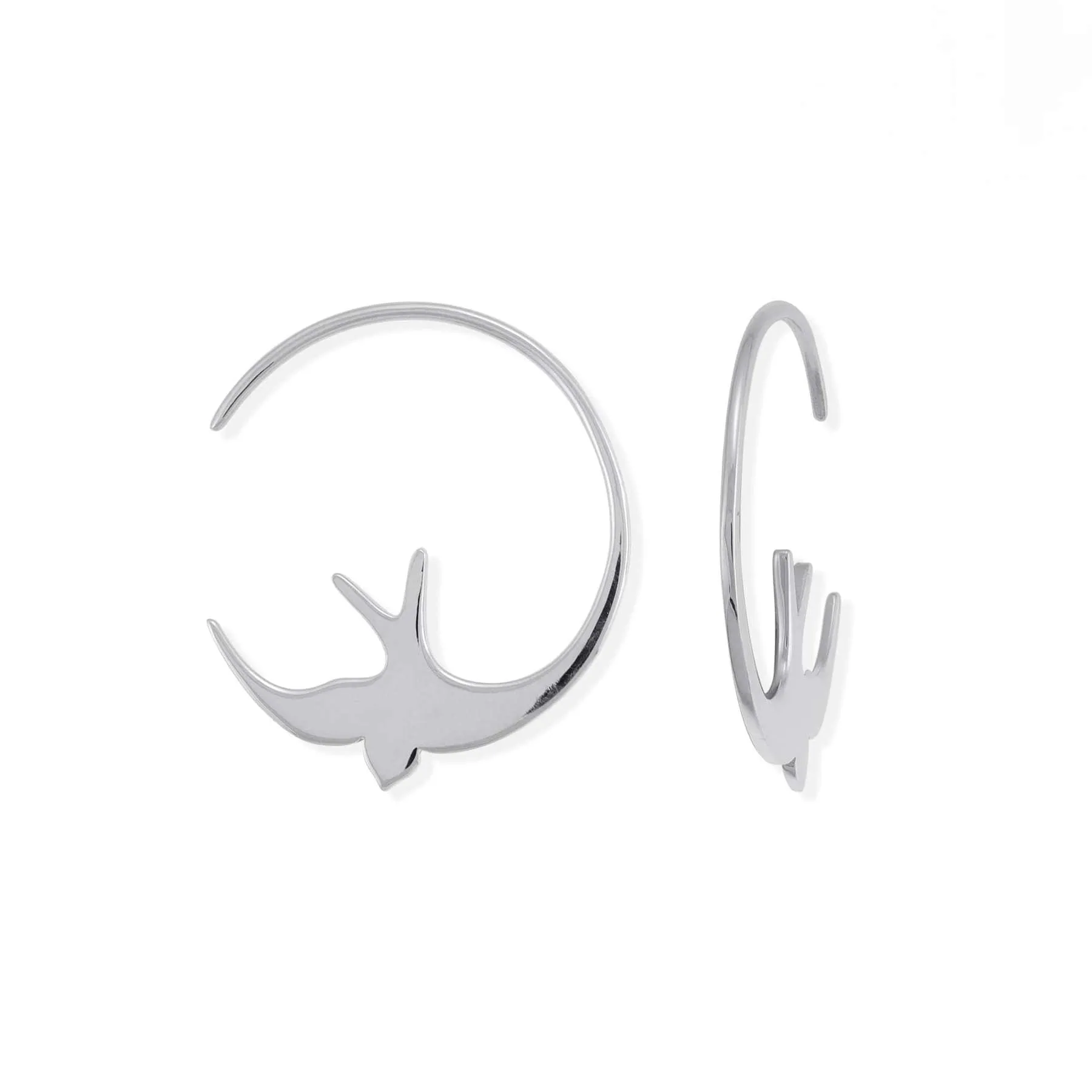 Swallow Cutout Hoop Earrings