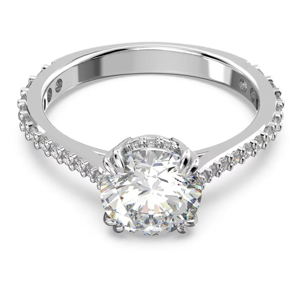 Swarovski Constella Cocktail Ring Princess cut Pavé White Rhodium plated  60