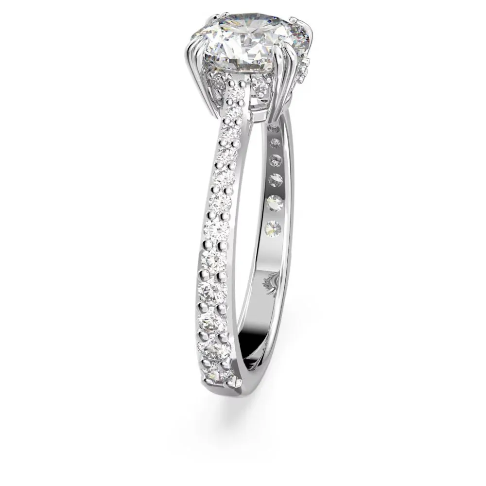Swarovski Constella Cocktail Ring Princess cut Pavé White Rhodium plated  60