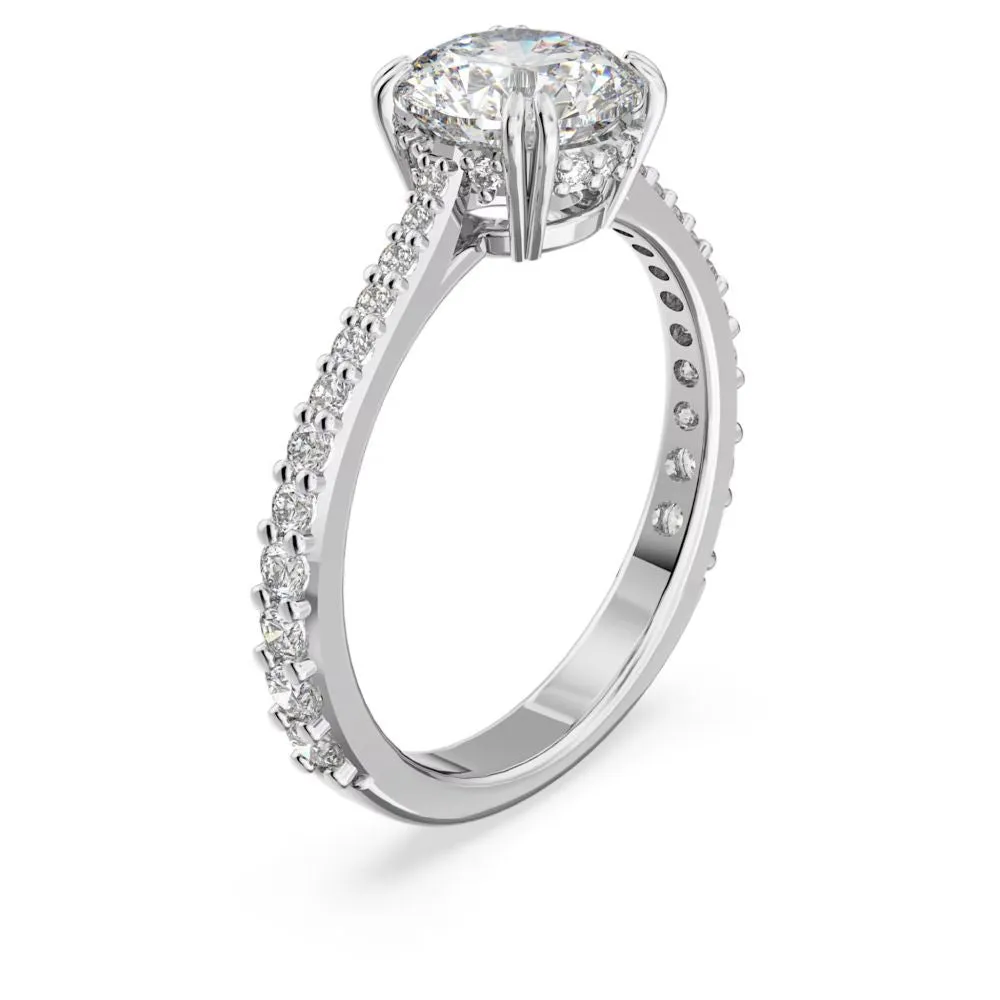 Swarovski Constella Cocktail Ring Princess cut Pavé White Rhodium plated  60