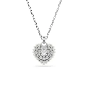 Swarovski Hyperbola pendant Heart Necklace, White, Rhodium plated