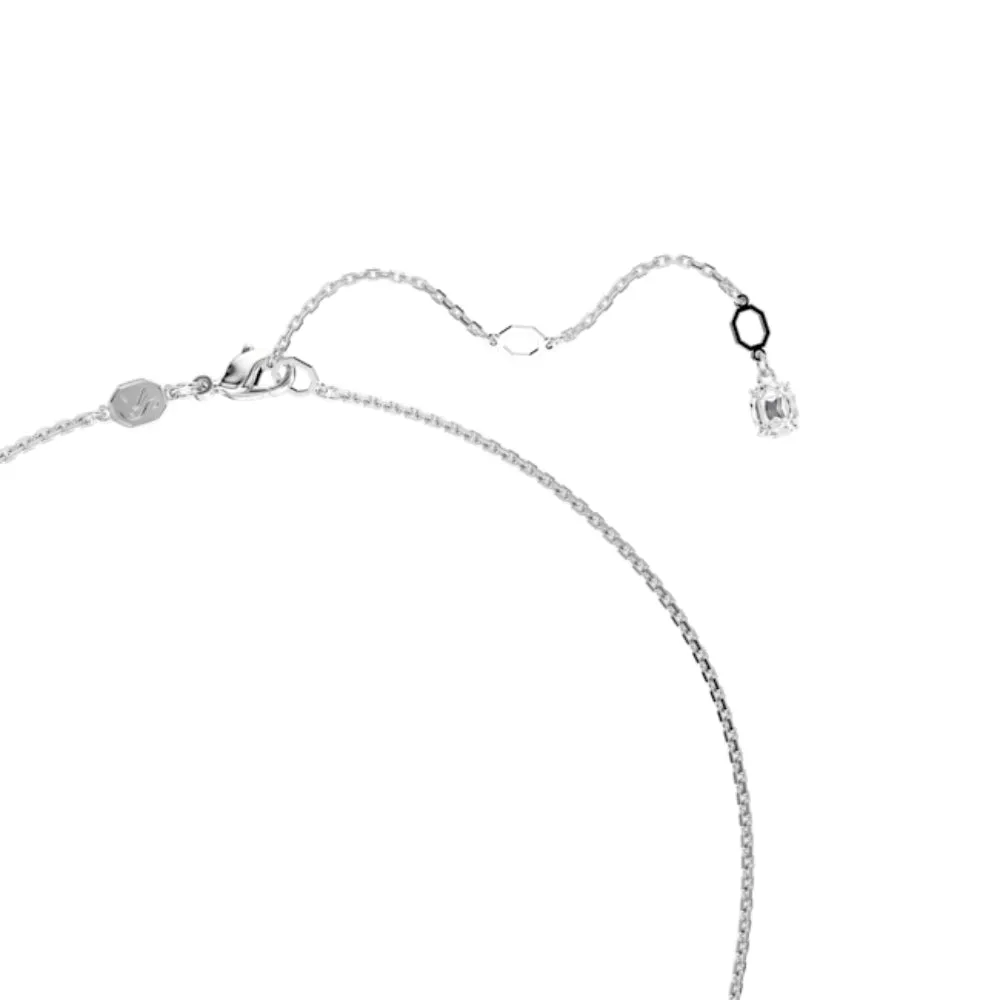 Swarovski Hyperbola pendant Mixed cuts, Infinity Necklace, White, Rhodium plated