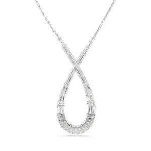 Swarovski Hyperbola pendant Mixed cuts, Infinity Necklace, White, Rhodium plated