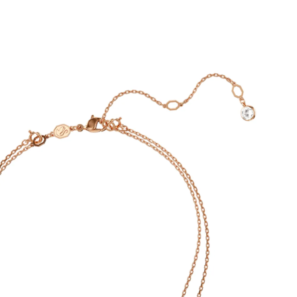 Swarovski Meteora layered pendant Necklace White, Rhodium plated