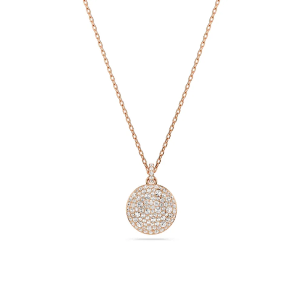 Swarovski Meteora layered pendant Necklace White, Rhodium plated